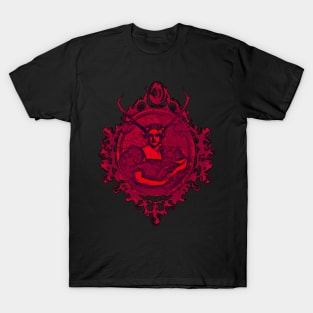 Aesthetics, darkness, gothic, Halloween, Horror, romantic, moon, dark academia, love, romantic, statue, vintage, retro, artistic, artsy, classy, butterfly, flowers, floral T-Shirt